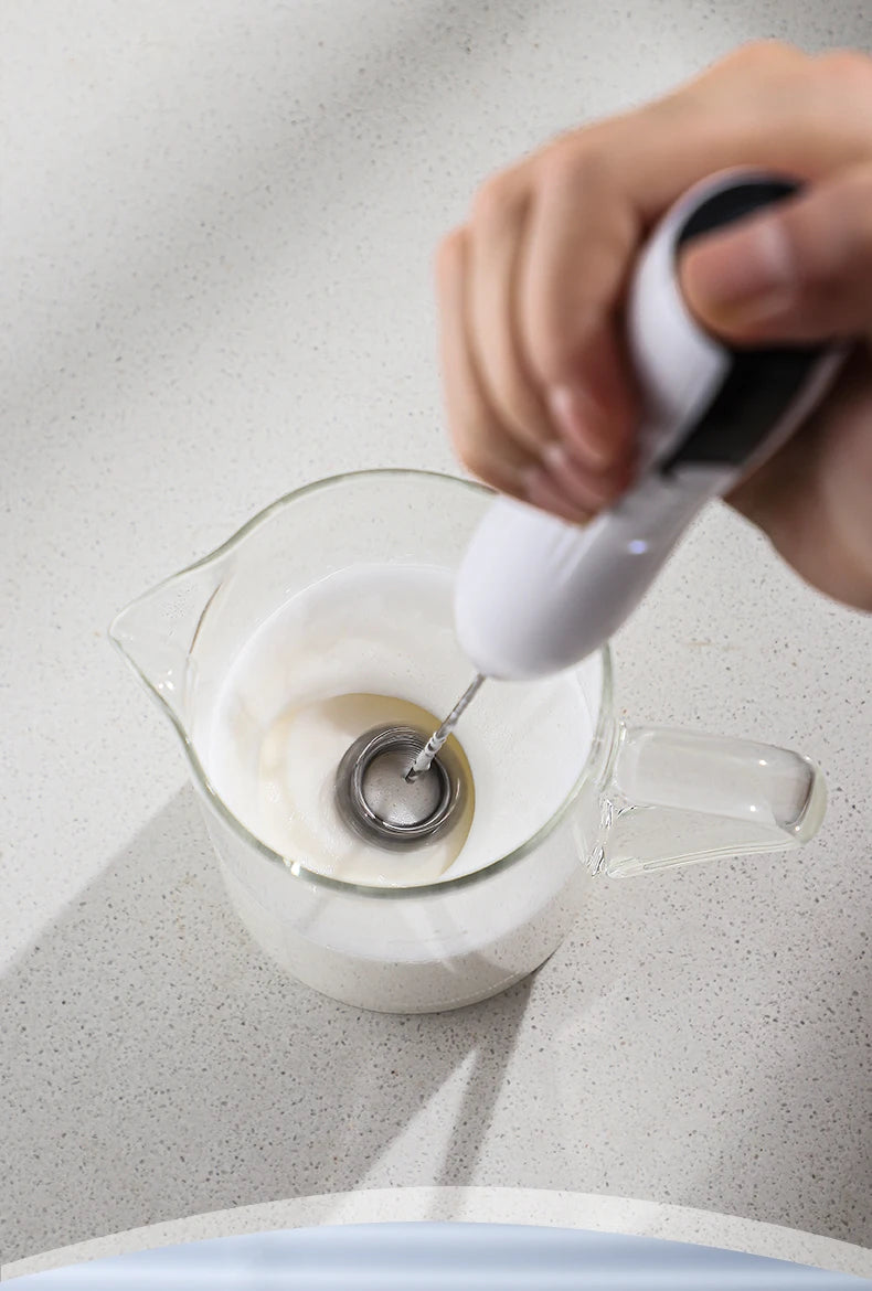 Bincoo-Electric Coffee Milk Maker, Handheld Household Mixer, Adjustable Double-Headed Gear