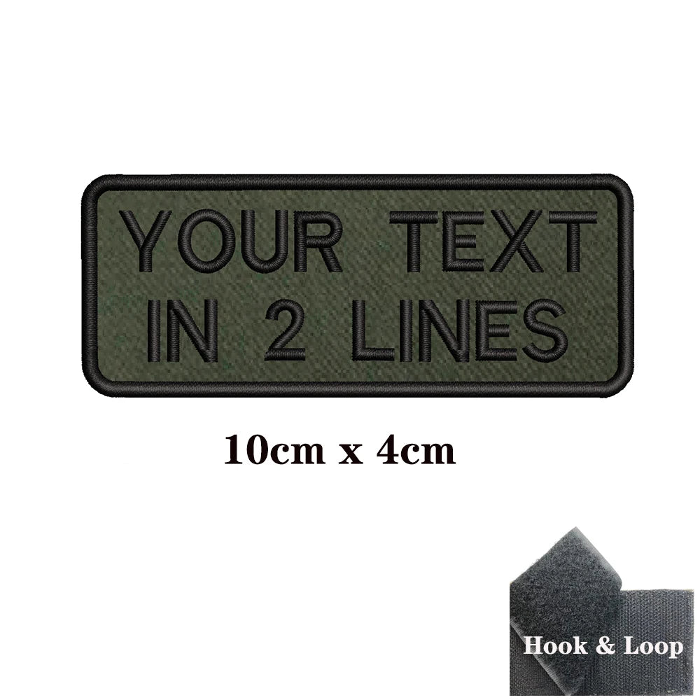 1PC Custom Personalized Name number Patch Stripes Badge tags chevrons Armband Iron On Or Hook Loop embroidered Military green