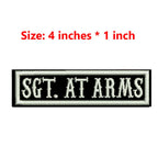 4 Inches Wide Iron On Embroidery White Texts And Border Name Tag PRESIDENT,ORIGINAL,SECRETARY,ROAD CAPTAIN,MEMBER,V. PRESIDENT