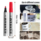 Permanent Paint Marker Pen Waterproof Black Pen for Tyre Oily Markers Quick Drying Signature Pen Stationery Supplies
