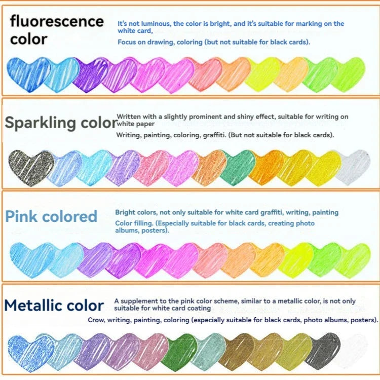 12-100pcs Glitter Pen Refills Set Flash Multicolor Gel Pen Refill Core DIY Art Writing Painting Graffiti Pen Refills Supplies