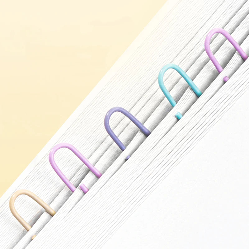 DELI Macaron Color Paper Clips 100pcs Round Shape Decorative Clip Pastel Office Supplies for School Document Organization