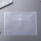 20Pcs A4 Size Plastic EnvelopeTransparent Reusable Poly Envelope Waterproof Folder with Buttons  for School Office Suppli