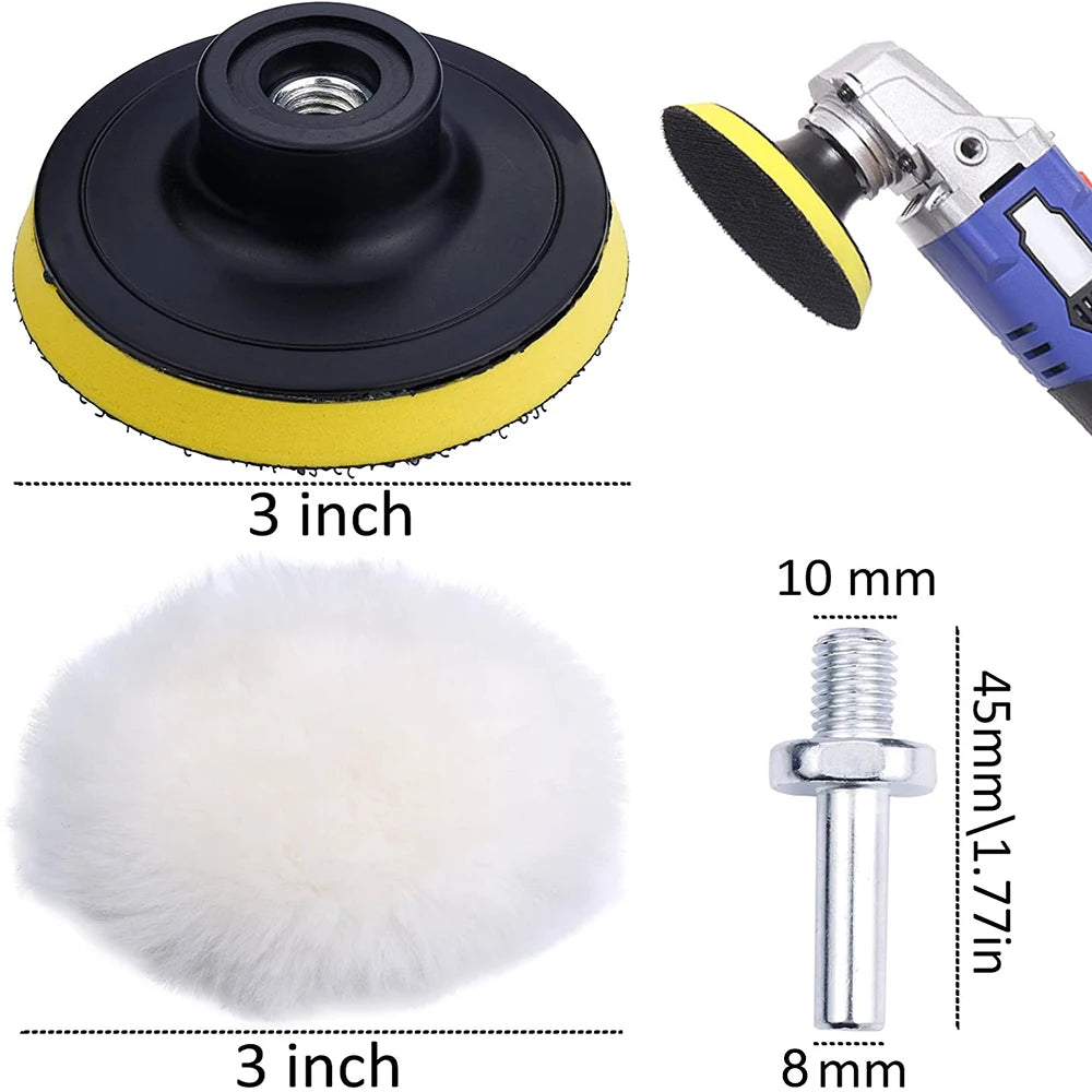 Headlight Repair Restoration Kit Car Polishing Disc 3inch 75mm Auto Waxing Sponge Sanding Pad With Sandpaper For Car Detailing