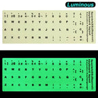 Spanish English Russian Arabic French Luminous Keyboard Stickers For Laptop PC Desktop Key Board Night Light Dustproof Sticker
