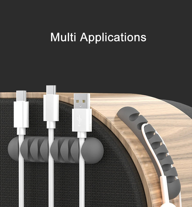 Smart Cable Holder Silicone Flexible Cable Winder Cord Management Clip Wire Organizer for USB Headphone Earphone Network Cable