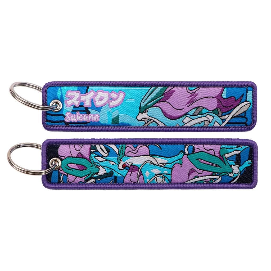 Kawaii Japanese Elf Anime Embroidery Key Fobs Key Tag Motorcycles Cars Backpack Chaveiro Keychain Fashion Keyring Friends Gifts