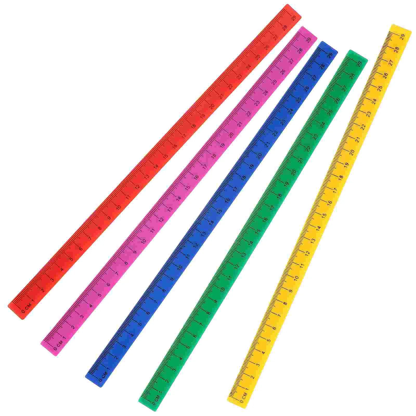 5 Pcs Plastic Magnetic Ruler Novelty Rulers Student Accessory with Centimeters for Students Flexible Work