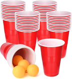 Cup Pong Game Set 22 Pcs 16 Oz Plastic Party Cups with 4 PCS Ping Pong Balls for Christmas New Year Gift  Gratuation Party