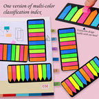 PET Page Markers Sticky Index Tabs, Bright Colors Arrow Flag Tabs for Book Annotation, Writable File Classification Labels