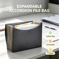 13 Compartment Accordion File Organizer | Letter Size Black Folder | Waterproof Large Capacity Document Storage For Office & School 1-Pack