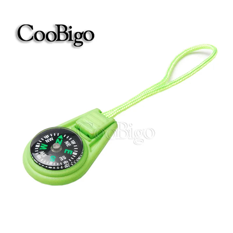 10Pcs Colorful Survival Keychain Zipper Pull Mini Compass for Outdoor Backpack Camping Hiking Pocket Navigator Adventure Tool