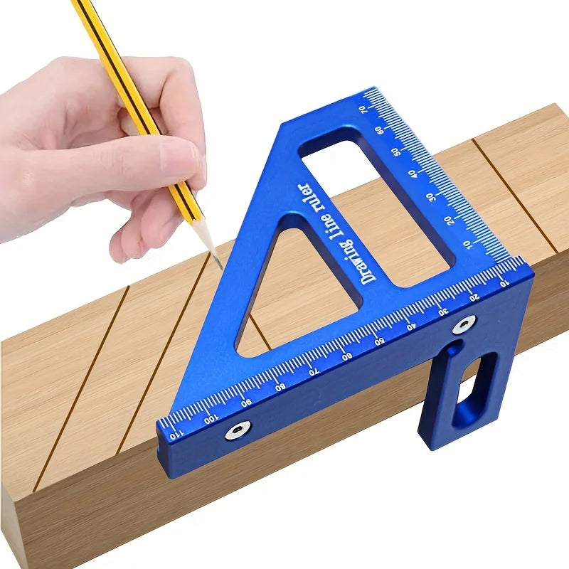 Carpenter Square- Woodworking Square Protractor Aluminum Miter Triangle Ruler 3D Multi Angle 45/90 Degree Layout Measuring Ruler