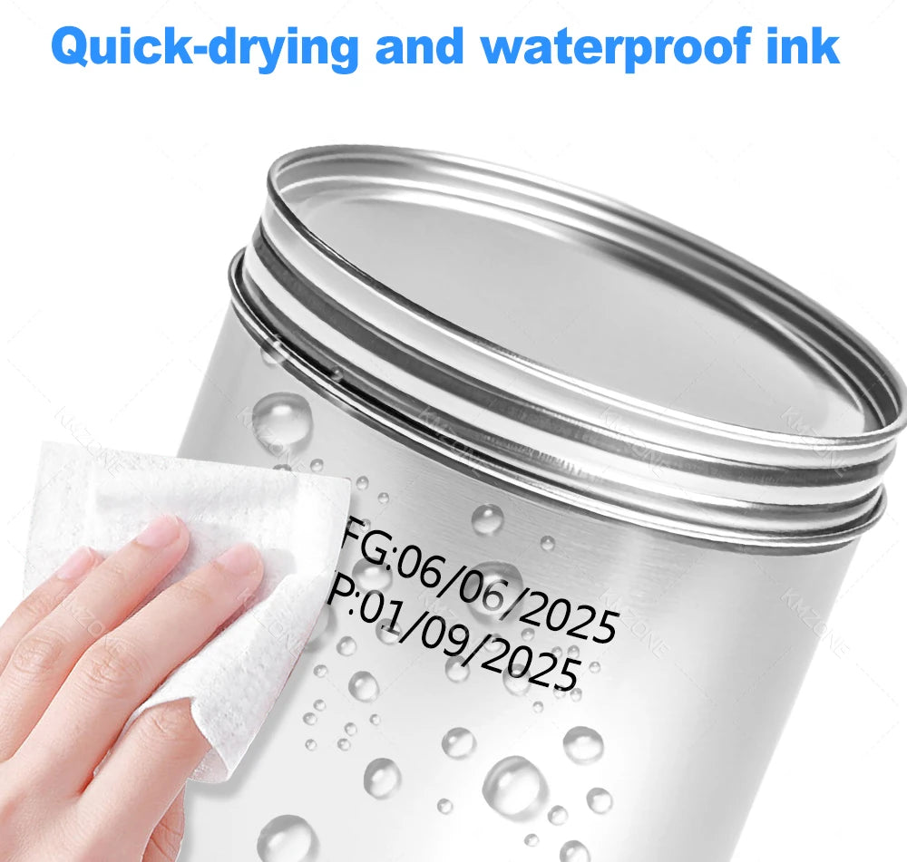 Mini Handheld Inkjet Printer 2-12.7mm for Text QR Barcode Batch Number Logo Date Label Printer with 0/1/2 Ink Cartridges