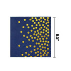 Navy Blue Gold Party Decorations Blue and Gold Disposable Tableware Set Paper Plates Cups Napkin Tablecloth Wedding Anniversary
