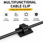 100pcs Stickable Clips Double-sided Tape Adhesive Cable Wire Clips Cable Management Wire Cable Holder Clamps Cable Tie Holder