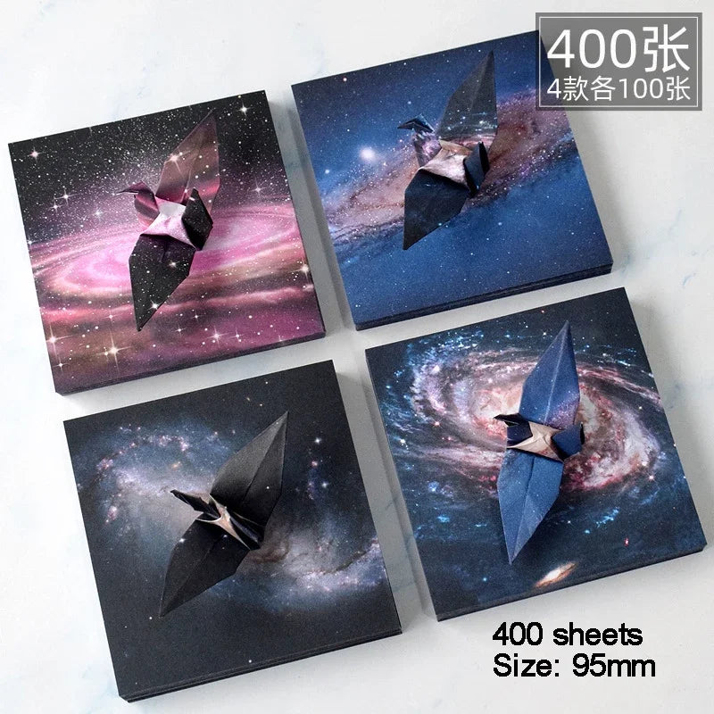 400Sheets Origami Paper Craft Folding Lucky Wish Paper Crane Craft Double Sided Folding Lucky Wish Paper DIY Color Scrapbooking