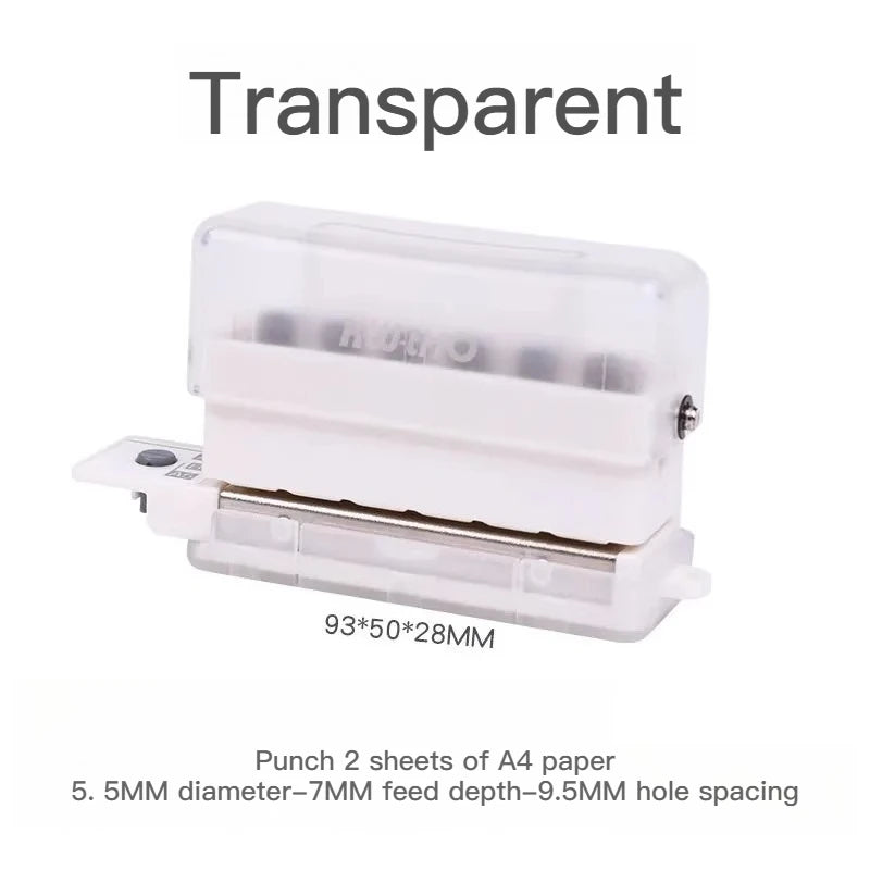 KW-TRIO Mini Portable Multi-Color Punch Hole Binder Punch 6-Hole Punch Multi-Functional Study Organizer Hole Punch