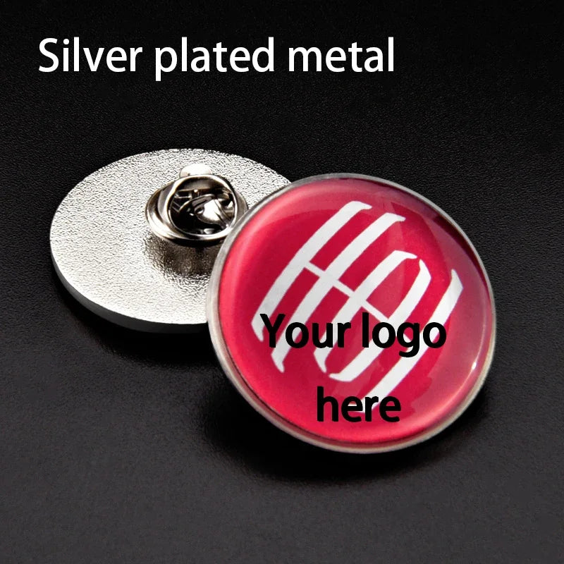 2.5cm Customize Your Photo Pins Brooch Personalized Name Birth Date Lapel Pin Shirt hat Badge Jewelry Best gifts