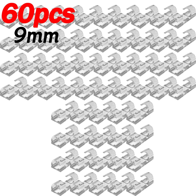 20/100pcs Cable Organizer Clips Cord Holder Transparent Management Wire Manager Home Office USB Data Line Winder Hooks Protector
