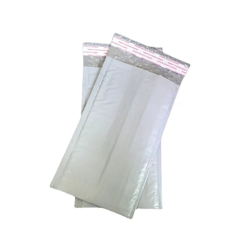 10Pcs Long Strip Bubble Bag Composite Pearl Film Bubble Envelope White Plastic Packing Courier Bags Waterproof Padded Envelopes