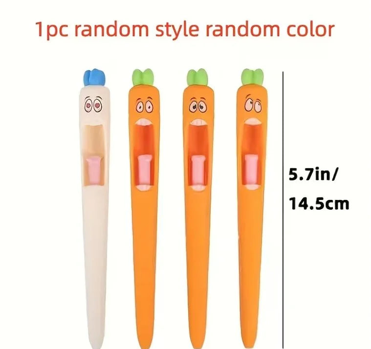 4 Pcs Kawaii Carrot Tongue Gel Pen Set 0.5mm Fine Point Black Ink Cute Writing Pens for Easter Basket Office Decorations & Stuffers
