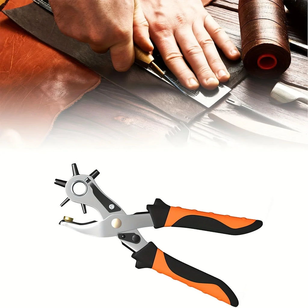 New Orange Professional Leather Hole Puncher Tool for Belts, Watch Bands, Handbag Straps and More