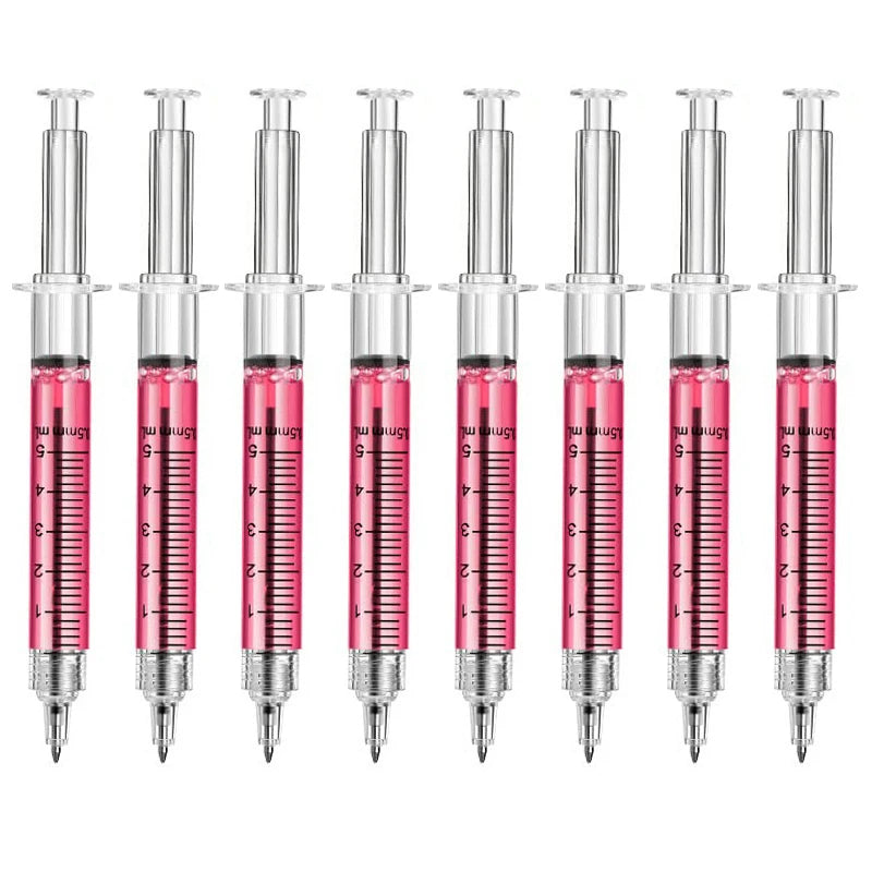 8Pcs Novelty Syringe Ballpoint Pens Cute Stationery Nurse Pen Ballpoint Pen 0.5mm Ballpen