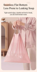 Pink Drawstring Trash Bags, Thickened Leakproof Tear Resistant Easy Tie Odor Resistant for Kitchen Bathroom Office Daily Home Use Households Busy Families Small Trash Can Liners Household Cleaning Garbage Bags