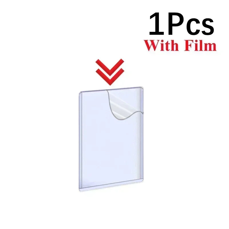 50/1Pcs Transparent Card Sleeve with Protective Film Clear Card Holder Idol Photo Game Baseball Card Holders Cover 35PT 3"x4"