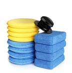 SEAMETAL 8-13pcs Microfiber Car Wax Applicator Pads Soft Auto Detailing Wax Sponge Set Car Paint Care Polishing Cleaning Pads