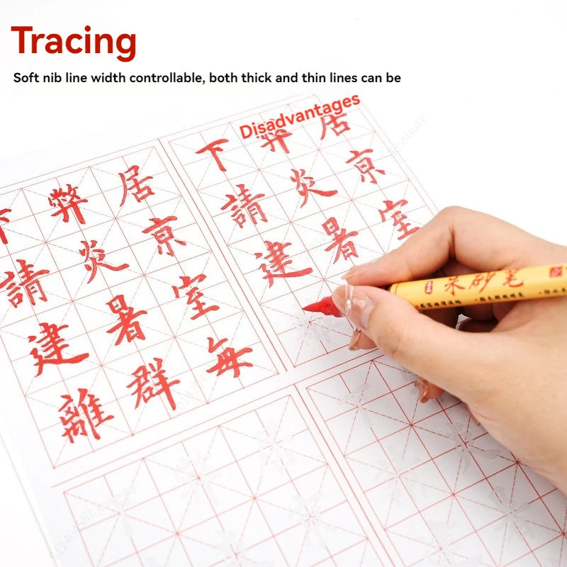 1-5pcs Writing Blessing Pen Specialist Cinnabar Brush Study Utensils Calligraphy Practice Special Learning Tools Xuan Paper Pen