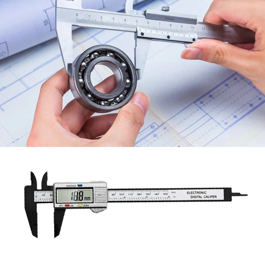 Multipurpose Vernier Caliper Digital High-strength Plastics 4 Measuring Functions 0.1mm Accuracy for Auto Machinery
