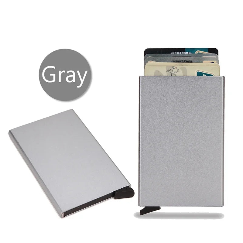 Rfid Metal Credit Card Holder Luxury Men Minimalist Wallet Cardholder Case Bag Business Supplies Card Storage Box Organizer Mini