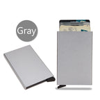 Rfid Metal Credit Card Holder Luxury Men Minimalist Wallet Cardholder Case Bag Business Supplies Card Storage Box Organizer Mini