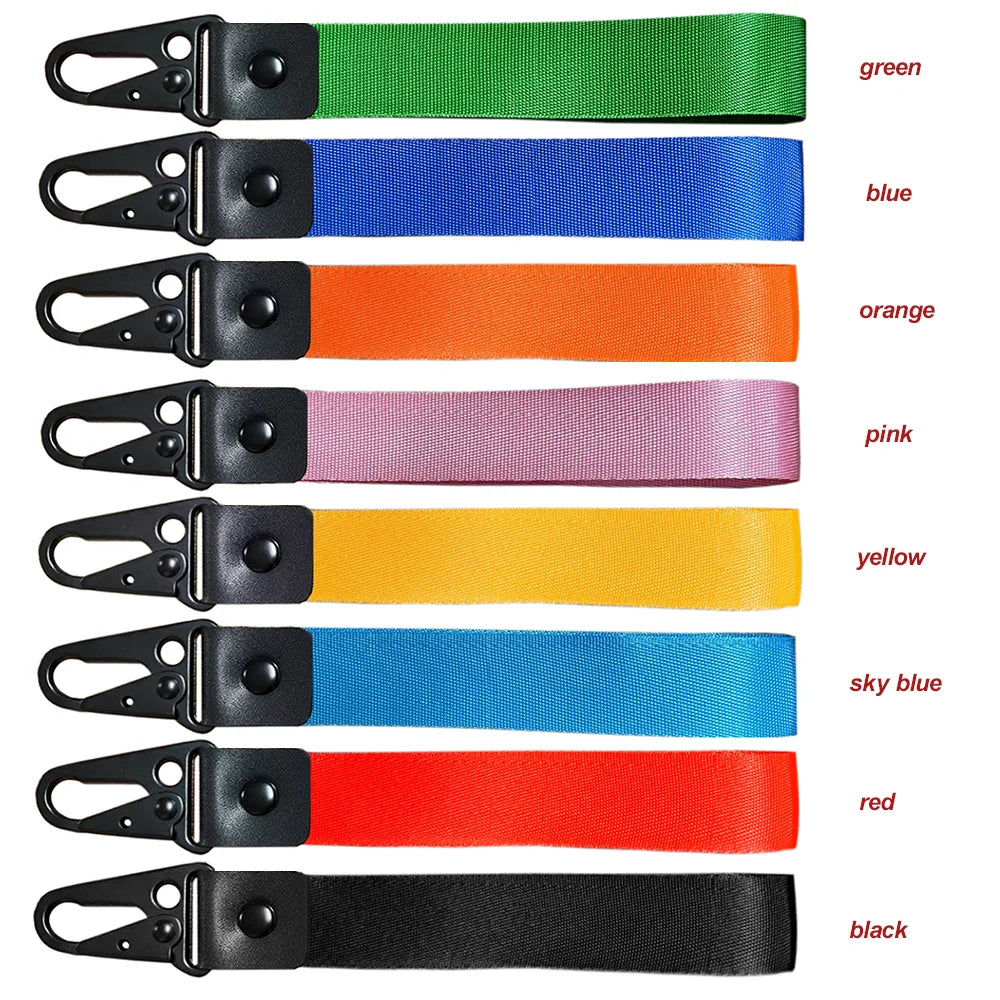 Personalized Keyrings Name Embroidered Keychain Wrist Strap Car Key Tag Custom