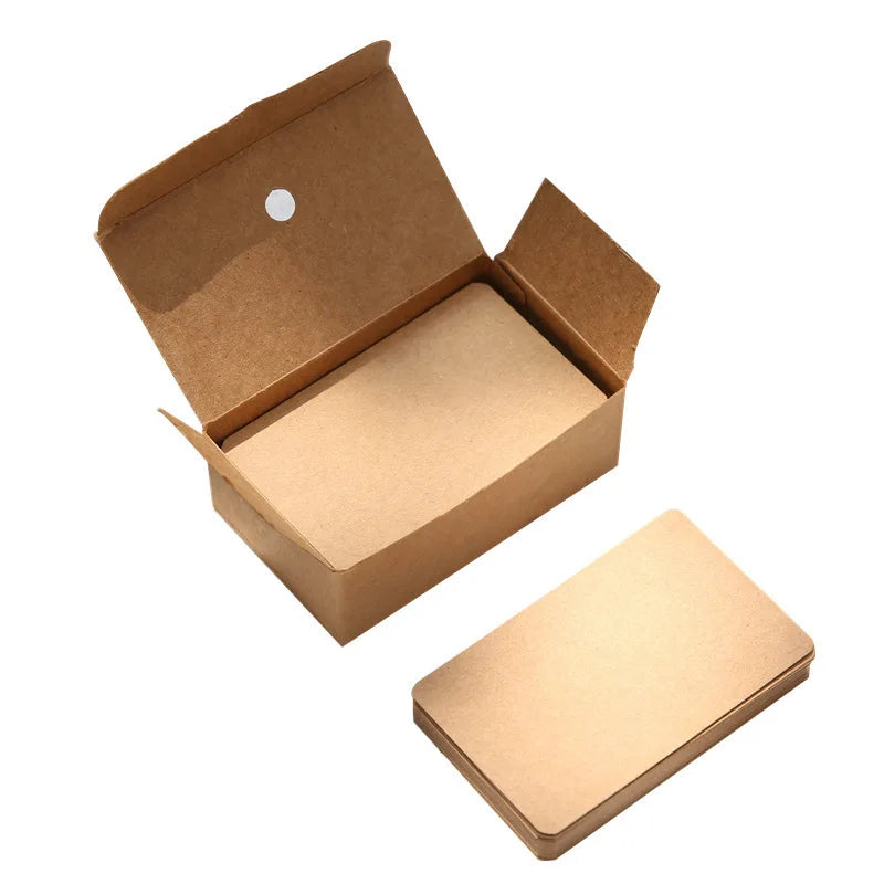 100pcs/Box Blank Kraft Paper Cards Mini Note Message Cards or Craft DIY Business Thank You Gift Label Learning Card 5x9cm