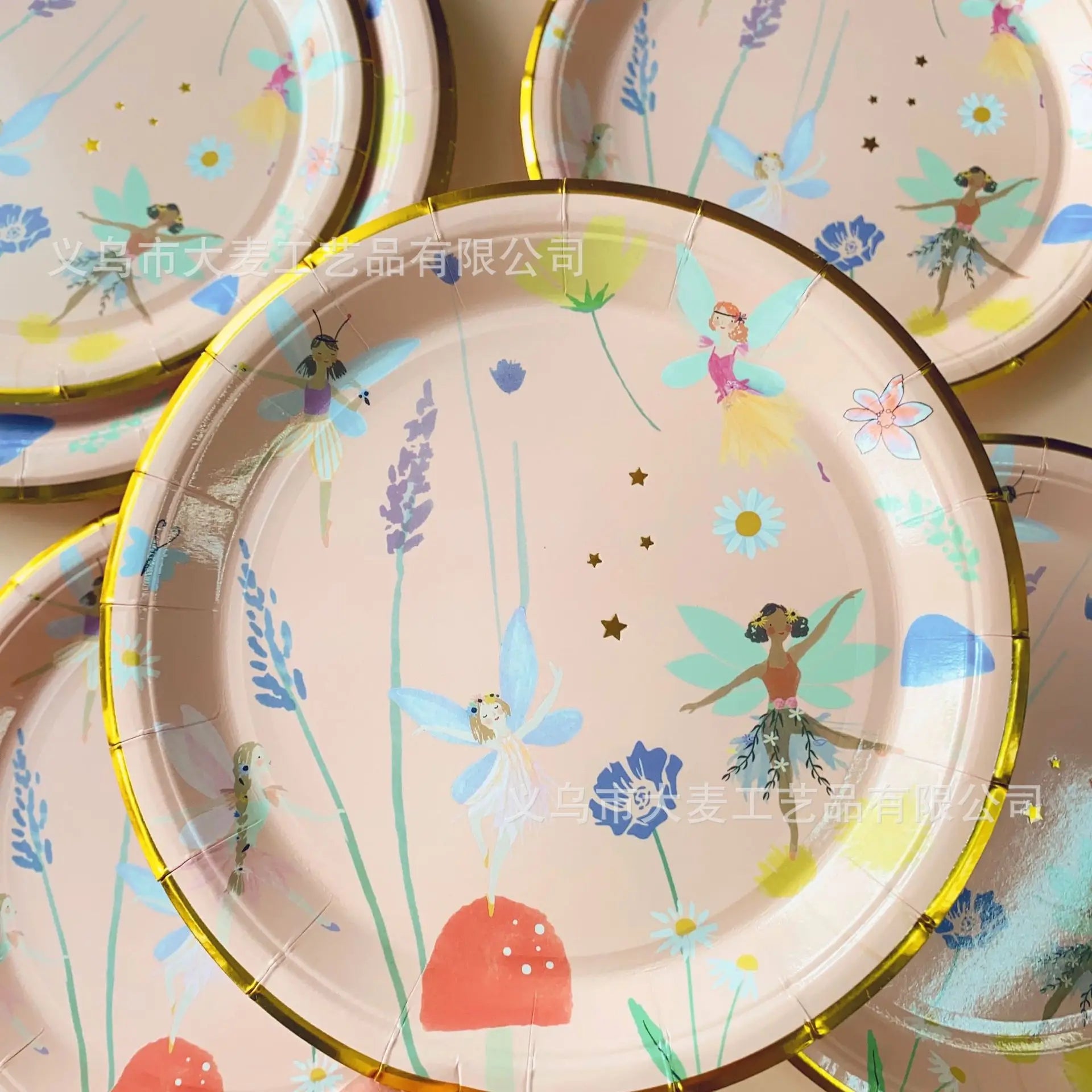 10Guests Fairy Disposabel Tableware Butterfly Goddess Plates Napkin Cups Spring Flower Princess Happy Birthday Party Decor Girl