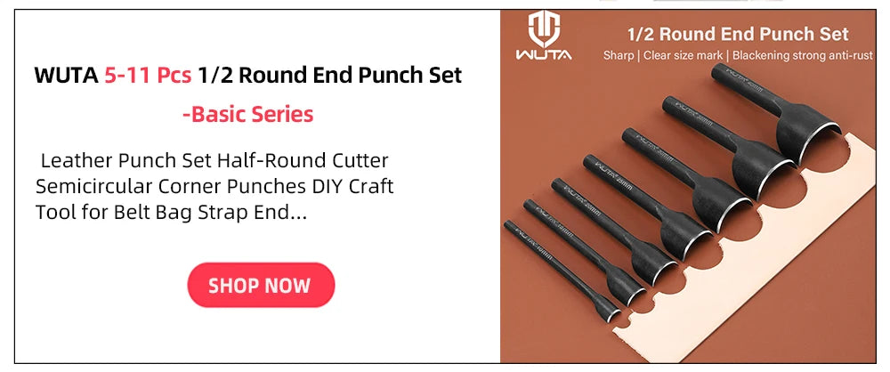 WUTA Basic 1pc Leather Corner Punch Cutter 1/4 Round Punches Arc-Shaped Cutting Dies DIY Strap Belt Wallet Leather Craft Tools