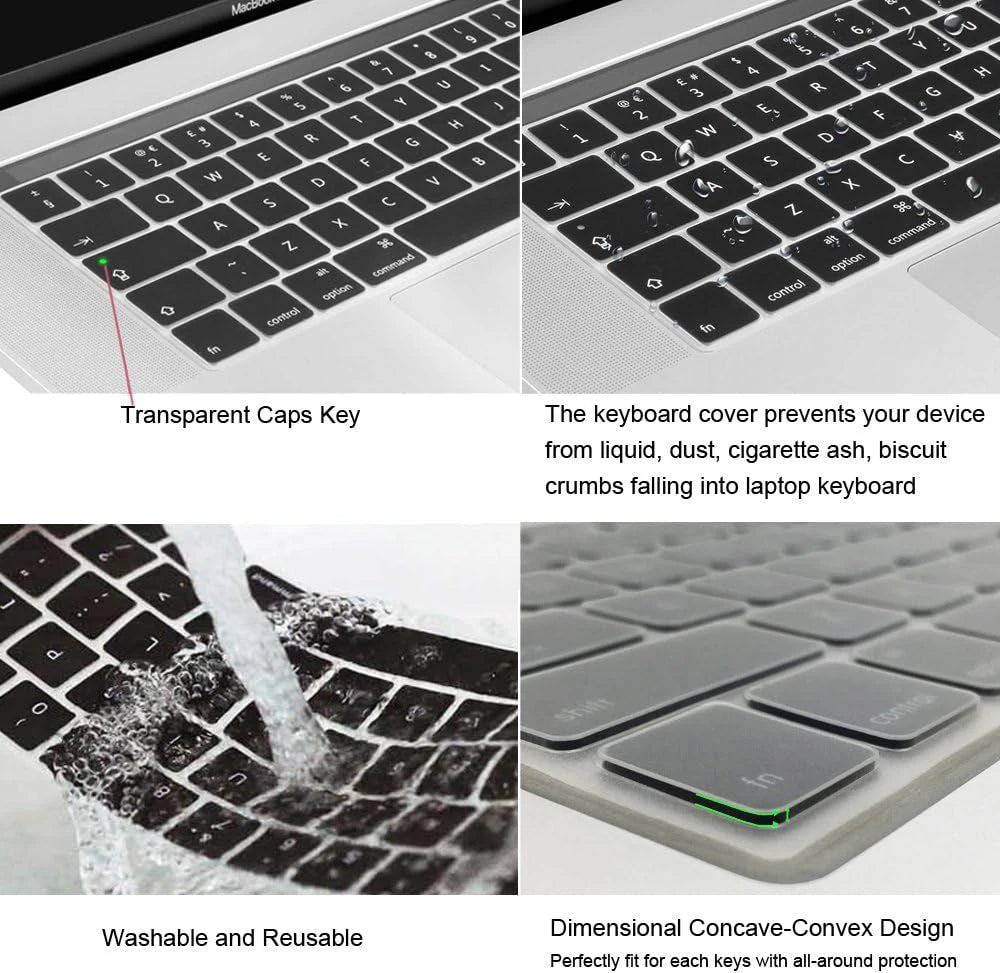 Keyboard Cover Skin for MacBook Pro with Touch Bar 13" and 15" ( Model Number A2159 A1706 A1707 A1989 A1990, 2016-20129 Release)