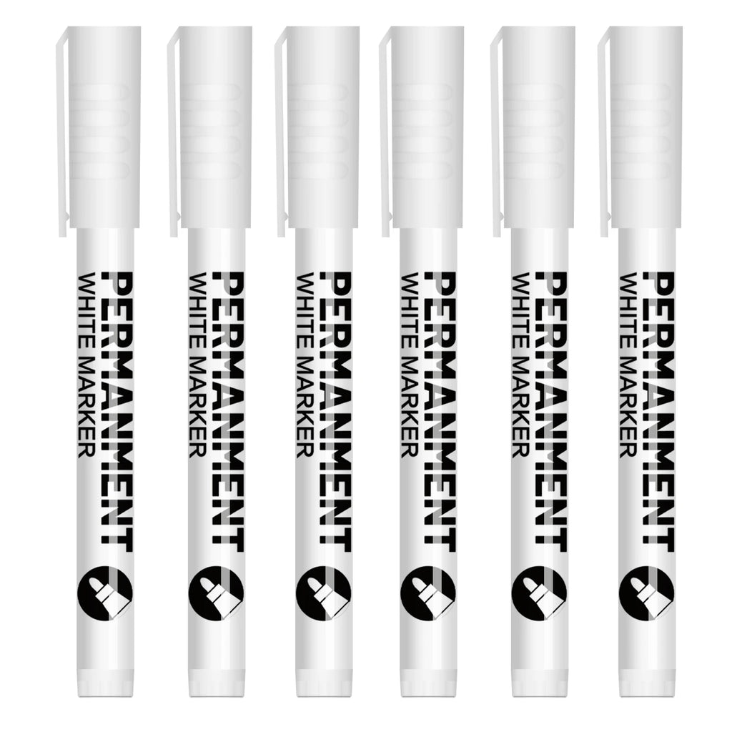 White Paint Pen for Rock Painting,Stone,Ceramic,Glass,Wood,Tire,Fabric,Metal,Canvas. Set of 3/6 Acrylic Paint White Marker