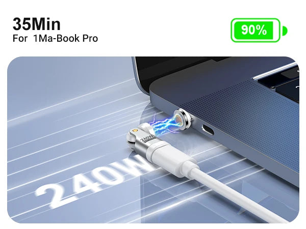 AUFU 3Pcs 9Pin Magnetic Type C Adapter 240W Fast Charging USB C To Type C Adapter OTG Connector For Samsung Xiaomi Lenovo Laptop