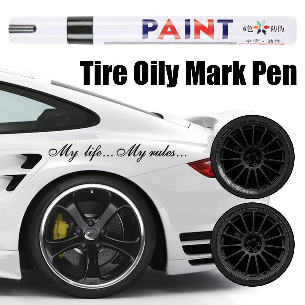 3pcs White Paint Pen Paint Markers Waterproof Car Tyre Oil-Based Paint Pen Set Quick Dry And Permanent
