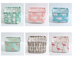 1pc Cotton Linen Fabric Waterproof Desktop Sundries Basket Storage Box Cosmetic Toy Organizer Underwear Socks Clothes Storagebag
