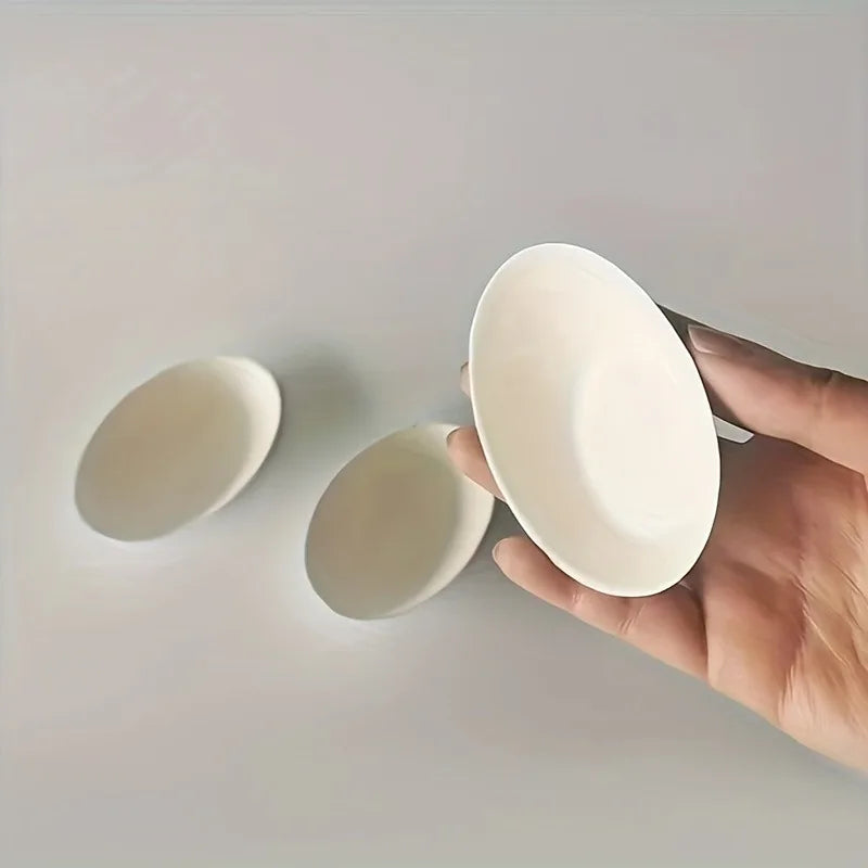 10pcs Economy Pack Super Mini Disposable Sugar Cane Syrup Cake Salad Plates for Restaurants, Dipping Saucer Plates