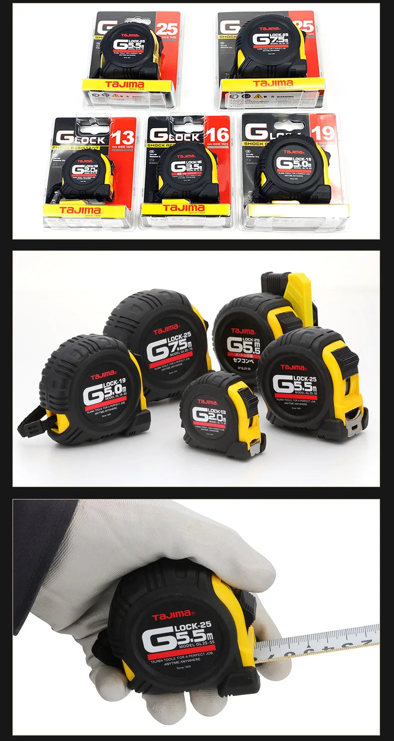 Tajima steel rubber coated non-slip steel tape measure 2 m 3.5 m 5 m 7.5 m Wear resistant tape