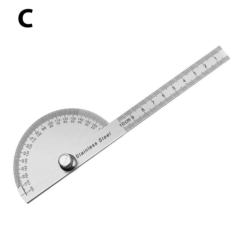 Stainless Steel 180 Degree Protractor Angle Ruler Metal Angle Meter Gauge Finder Goniometer For Precision Measurement