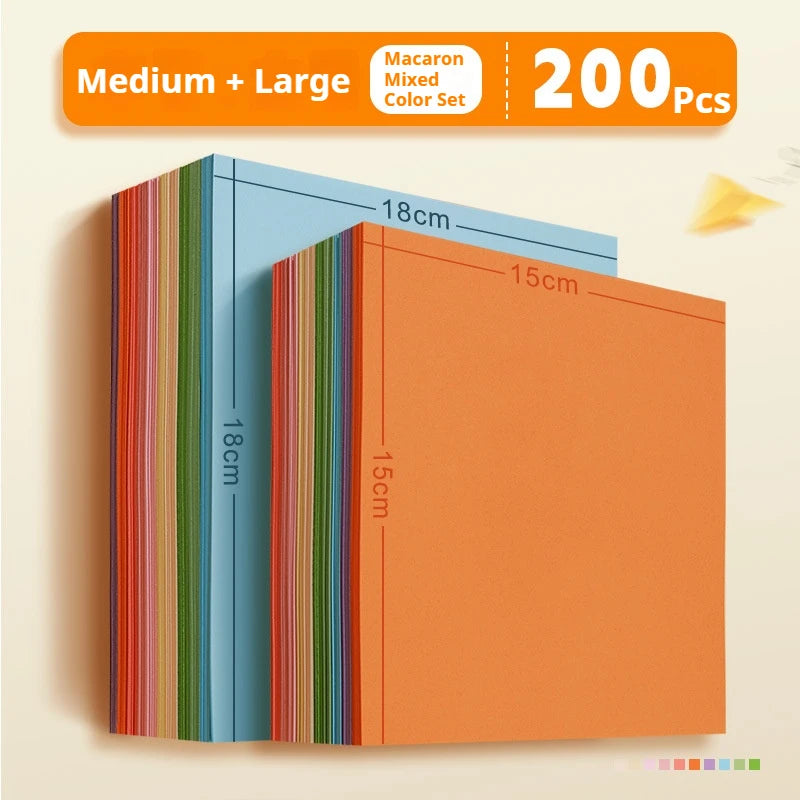 100/200/300pcs Square Origami Paper Double Sides Solid Color Folding Paper Multicolor Kids Handmade DIY Scrapbooking Craft Decor