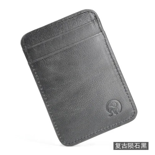 New Genuine Leather Card Holder Oil Wax Leather Multi-Card Small Retro Cowhide Coin Purse Men/Women Luxury Card Holder