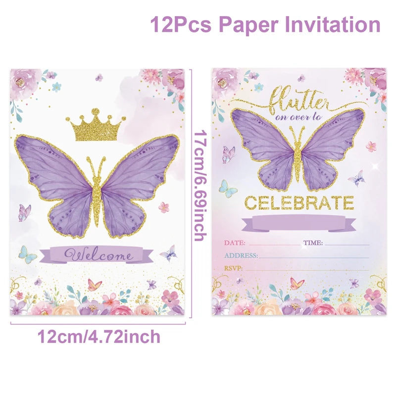Butterfly Birthday Party Decoration  Butterfly Party Disposable Tableware Paper Cup Plate Birthday  Party